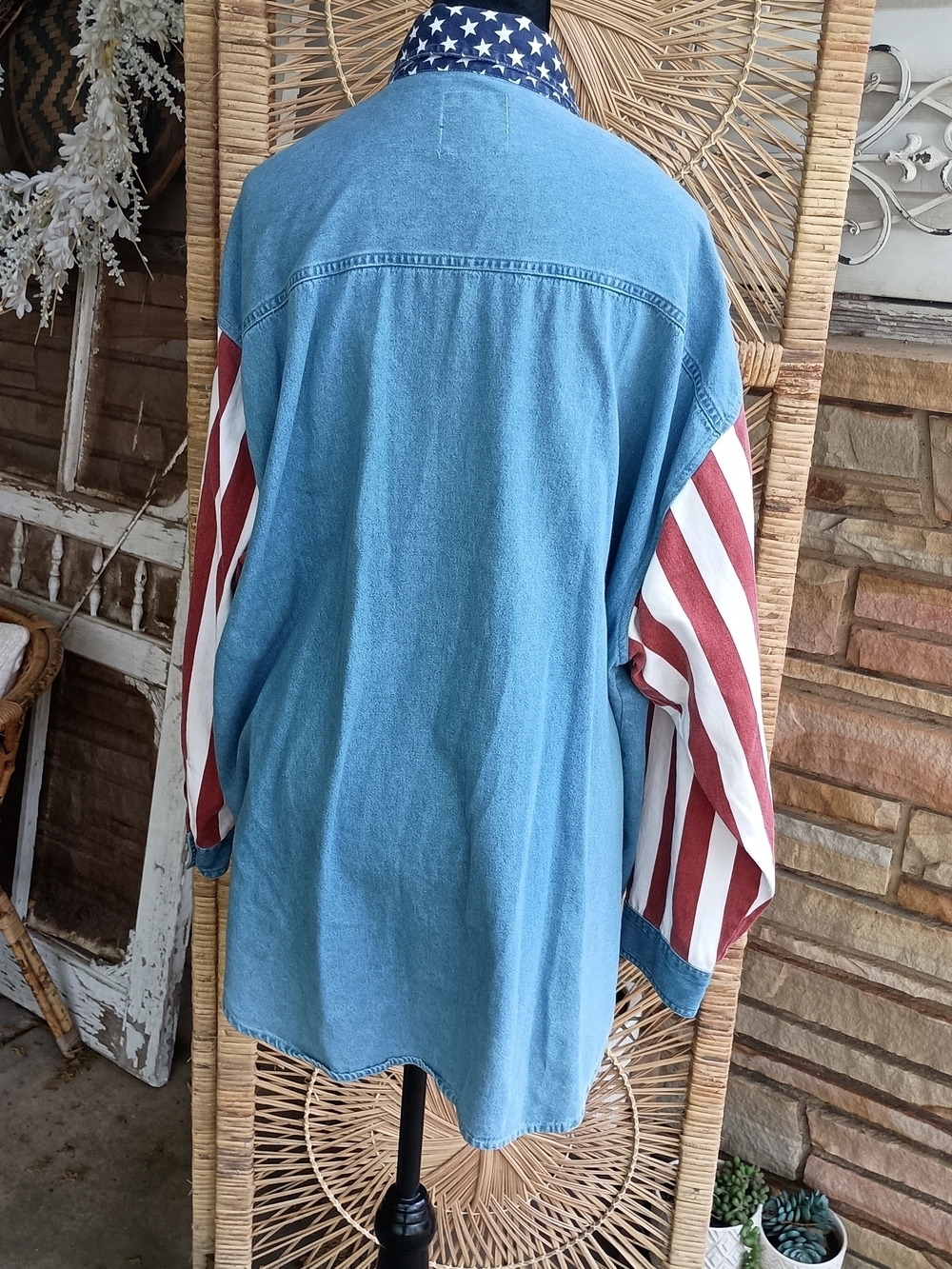 Vintage Quizz New York Texas Flag Button-Up_22 - Picture 5 of 6